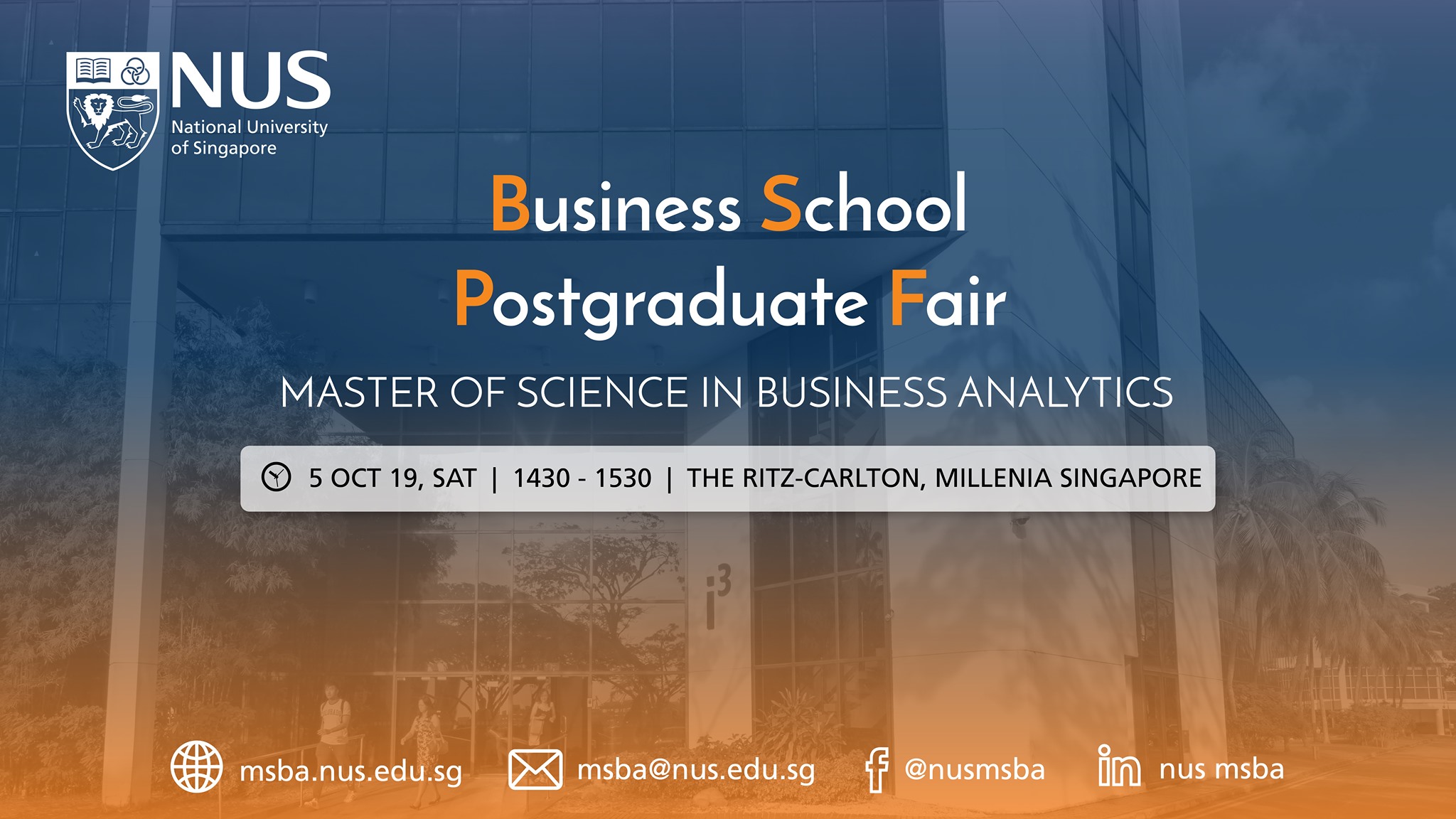 NUS Business School Postgraduate Fair NUS Business Analytics Centre