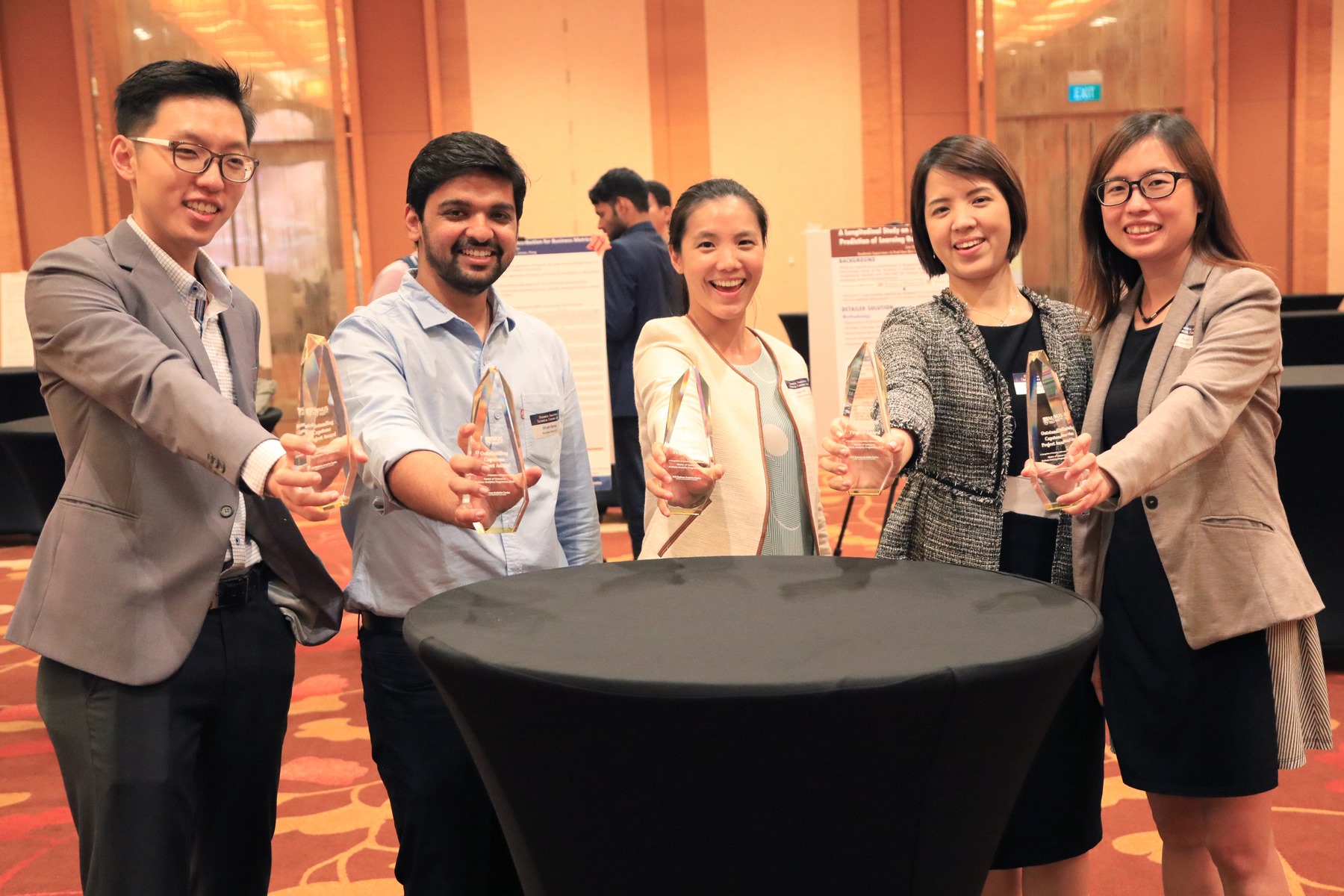 Winners of Outstanding Capstone Project Award (Left to Right) Xiao Weizhang Bertrand, Shivam Bansal, Wu Dani, Pham Huong Giang, Yi Suqin.