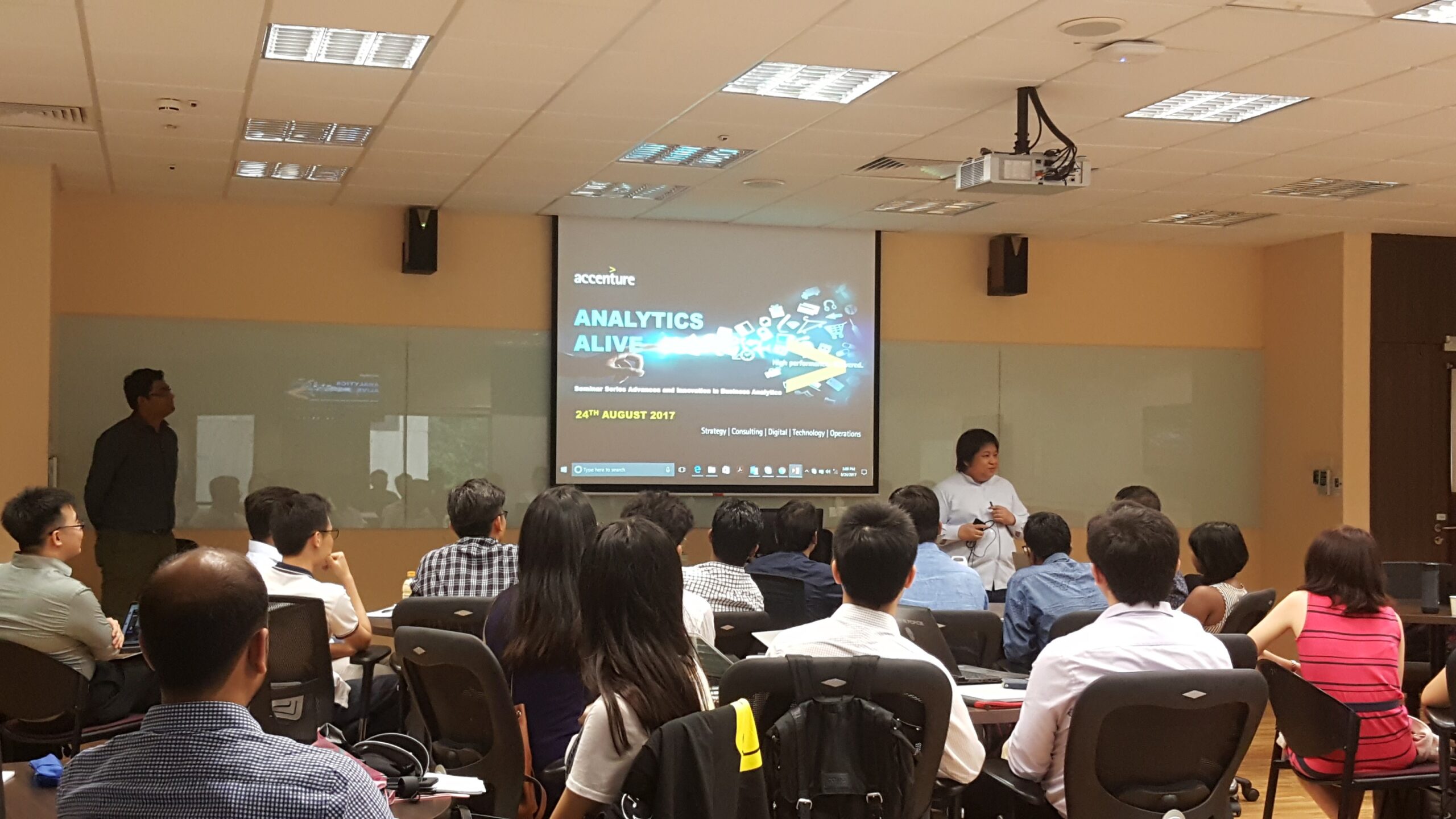 Ms Teo Lay Lim from Accenture speaking to students