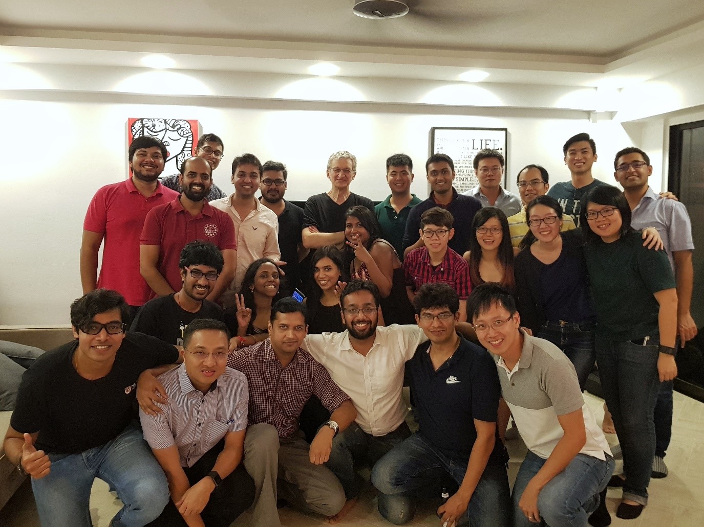 Vincent (back row, second from right) with his course mates at a gathering